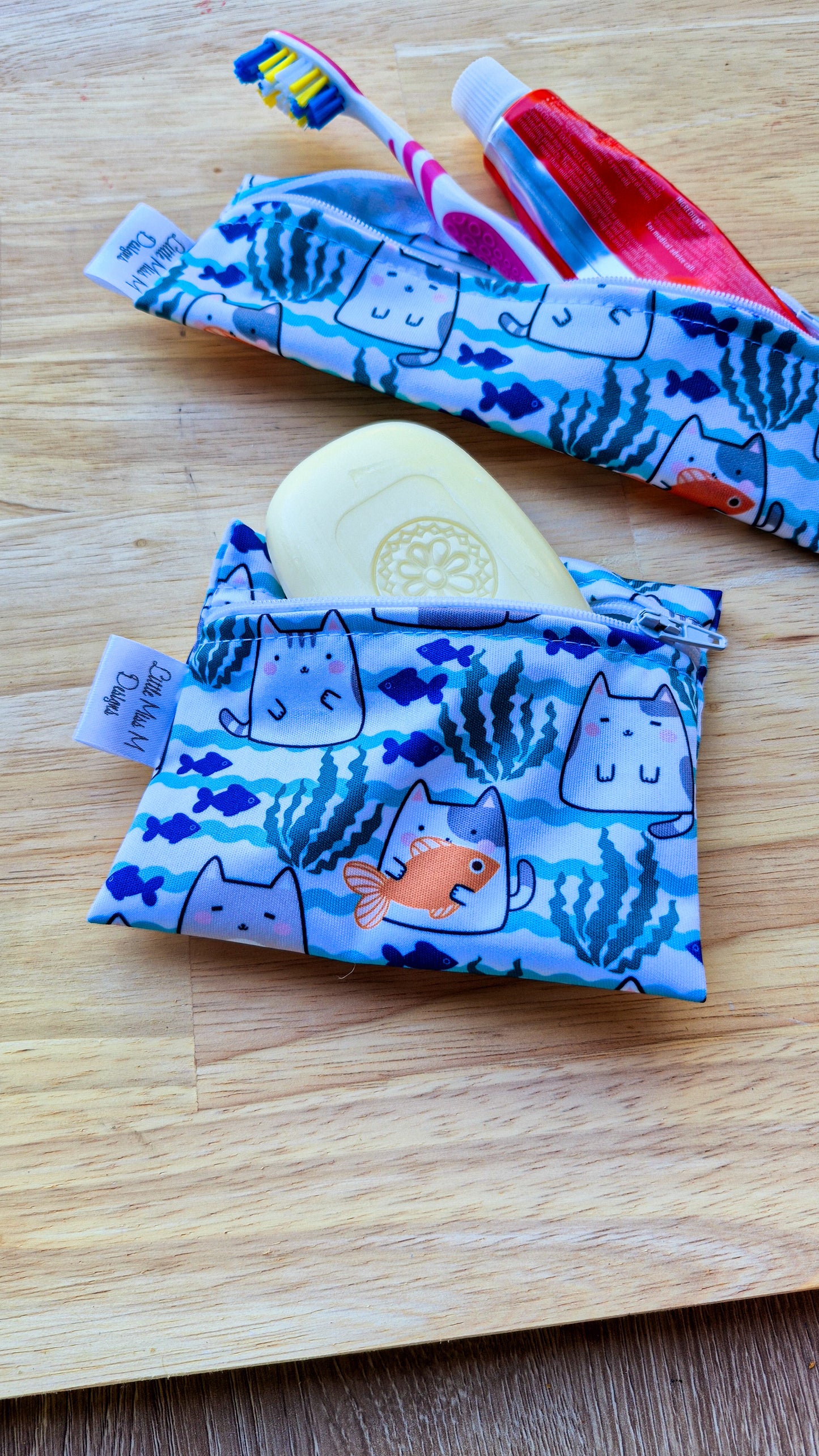 Cats Travel Soap & Toothbrush Pouch NEW