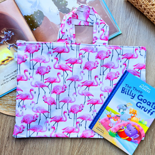 Flamingos Library Bag