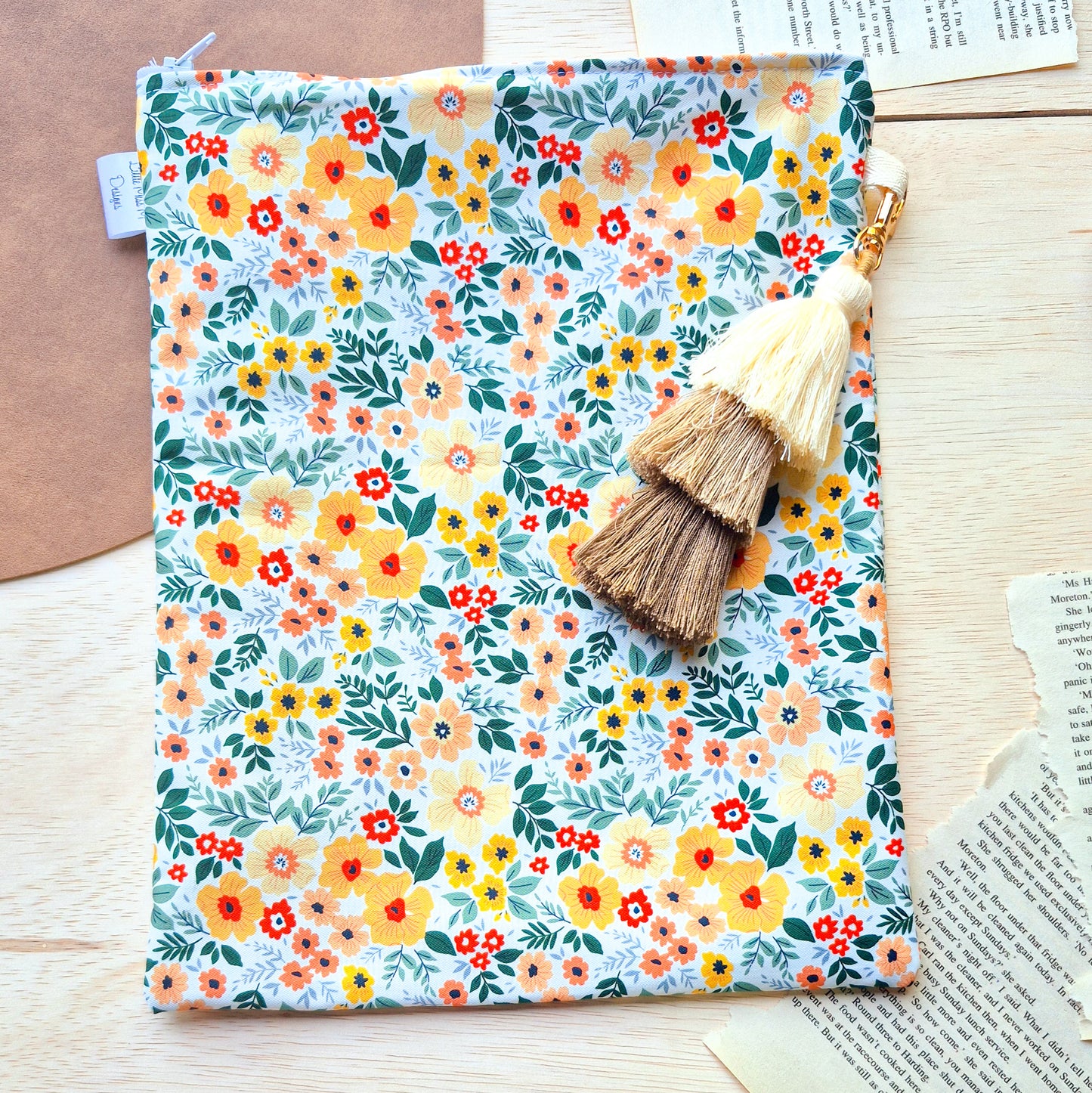 Orange Flowers Book Sleeve & Novel Cover