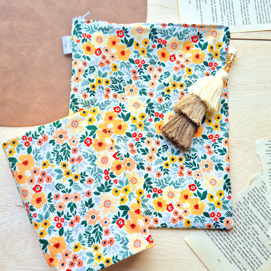 Orange Flowers Book Sleeve & Novel Cover